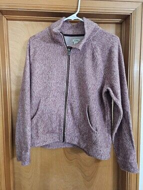 Heathered Pink LL Bean Zip Up Sweater
